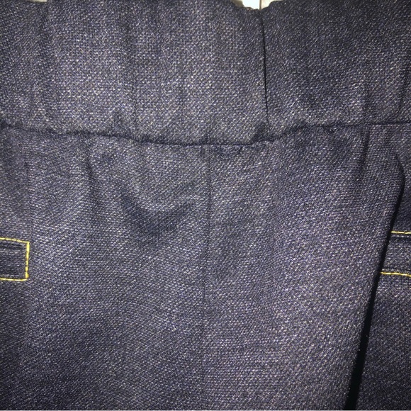 Tahari Navy Denim Flexible Waist Zipper Pointe Knit Pants - Picture 11 of 15